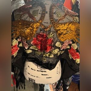 Vintage beaded  peacock shawl